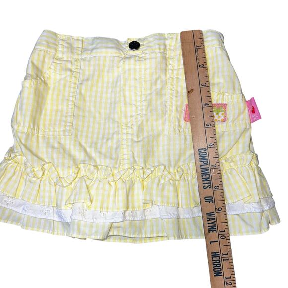 Strawberry Shortcake Y2K yellow and pink ruffled tiered gingham girls skirt 4T - Picture 5 of 6